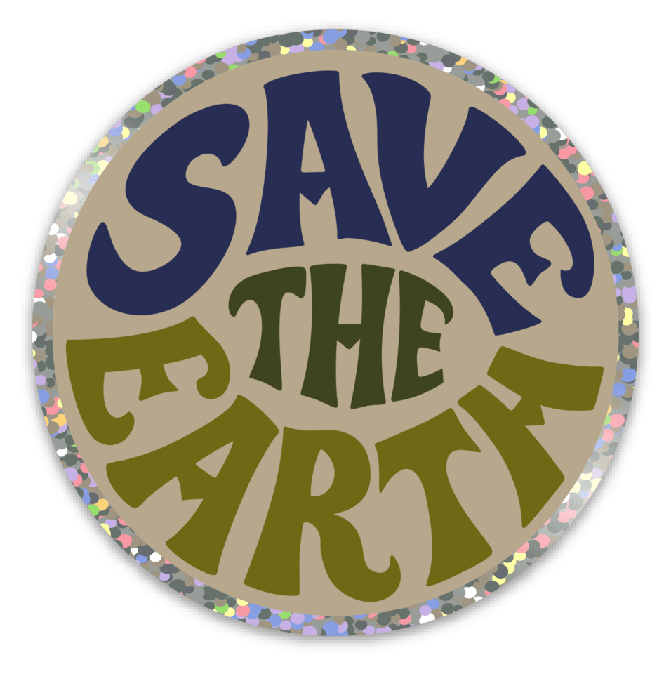 "Save the Earth" Glitter Sticker - Image 2