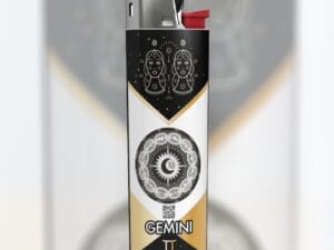 "XII Lit" Gemini Twins BIC Lighter