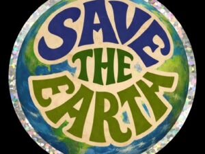 "Save the Earth" Glitter Sticker (Pack of 4)