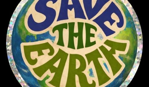 "Save the Earth" Glitter Sticker (Pack of 4)