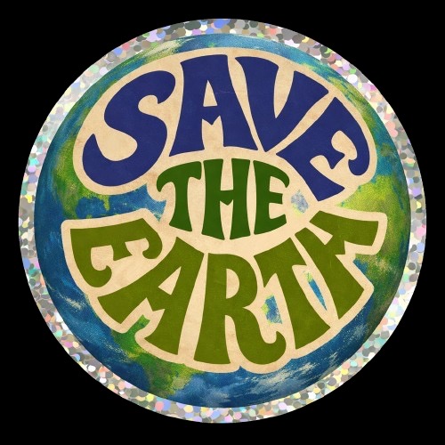 “Save the Earth” Glitter Sticker (Pack of 4)